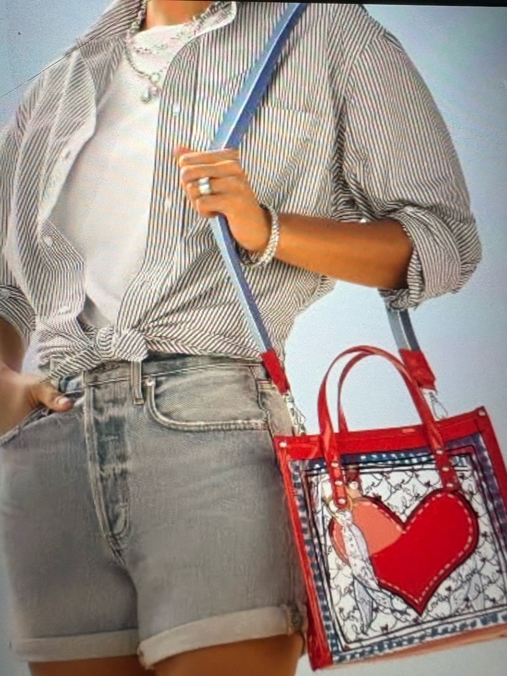 ❤️💙BRIGHTON STRIPED LOVE CLEAR VINYL TOTE CROSSBODY BAG! ❤️💙 - Picture 8 of 8
